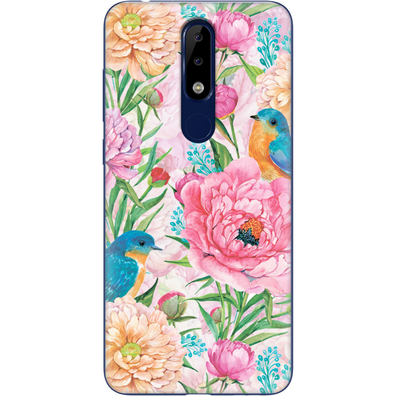 Чехол Uprint Nokia 5.1 Plus Birds in Flowers
