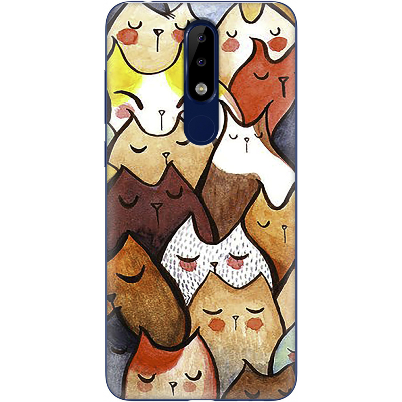 Чехол Uprint Nokia 5.1 Plus Sleepy Cats