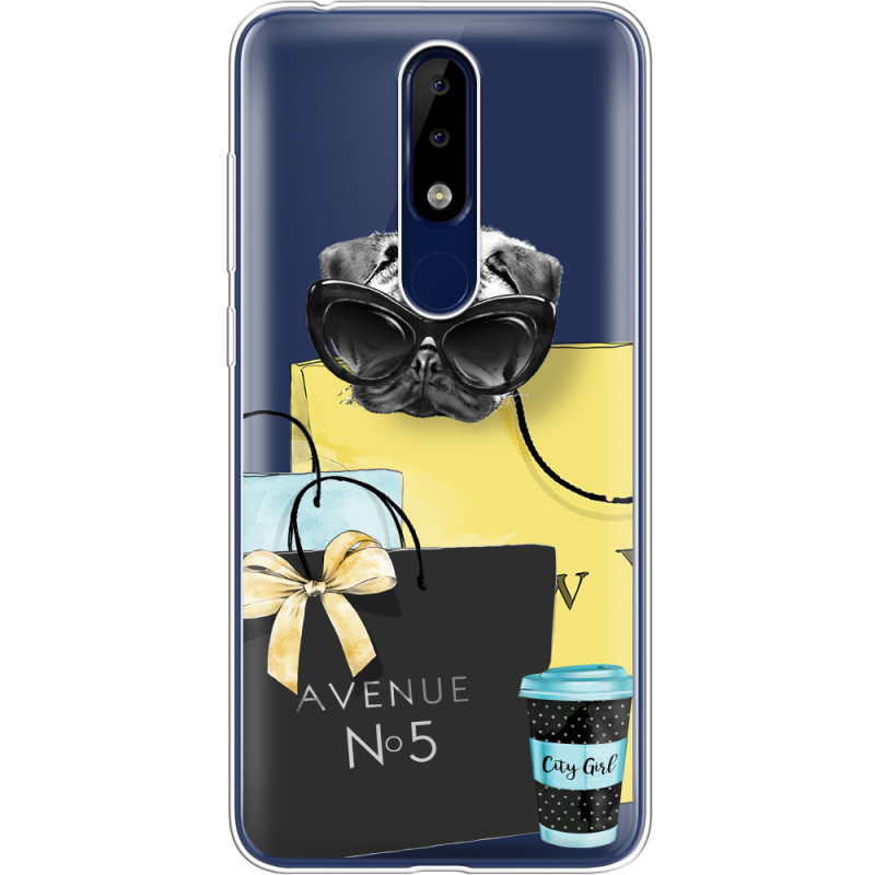 Прозрачный чехол Uprint Nokia 5.1 Plus Fashion Pug