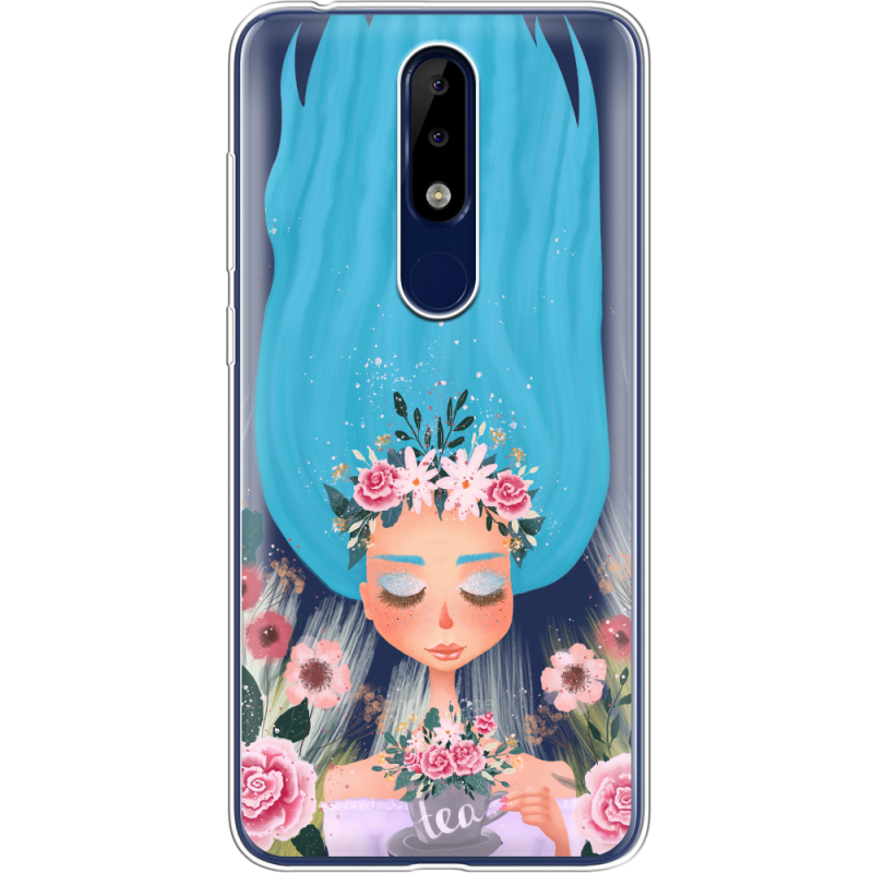 Прозрачный чехол Uprint Nokia 5.1 Plus Blue Hair