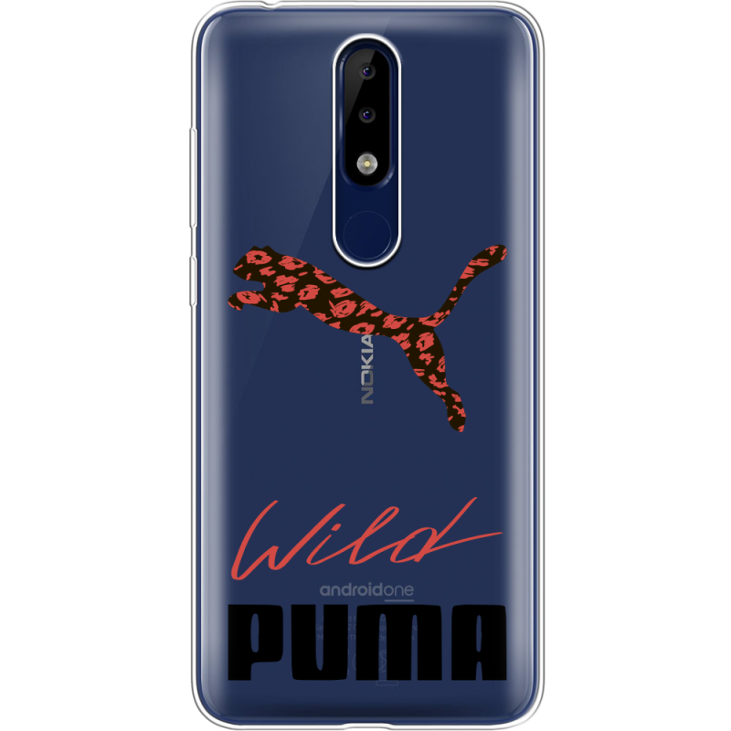 Прозрачный чехол Uprint Nokia 5.1 Plus Wild Cat