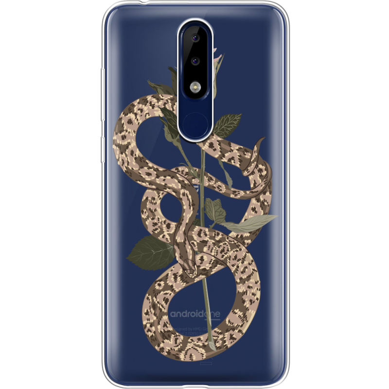 Прозрачный чехол Uprint Nokia 5.1 Plus Glamor Snake