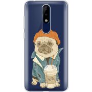 Прозрачный чехол Uprint Nokia 5.1 Plus Dog Coffeeman