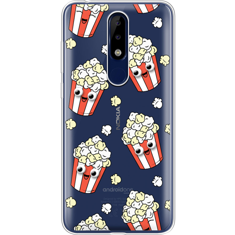 Прозрачный чехол Uprint Nokia 5.1 Plus с 3D-глазками Popcorn