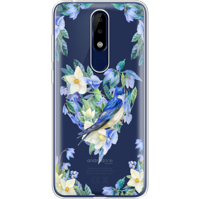 Прозрачный чехол Uprint Nokia 5.1 Plus Spring Bird