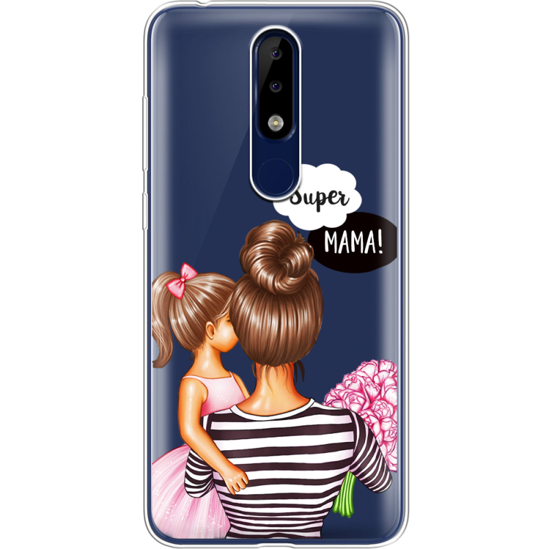 Прозрачный чехол Uprint Nokia 5.1 Plus Super Mama and Daughter