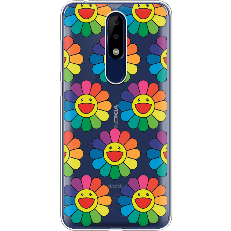 Прозрачный чехол Uprint Nokia 5.1 Plus Hippie Flowers