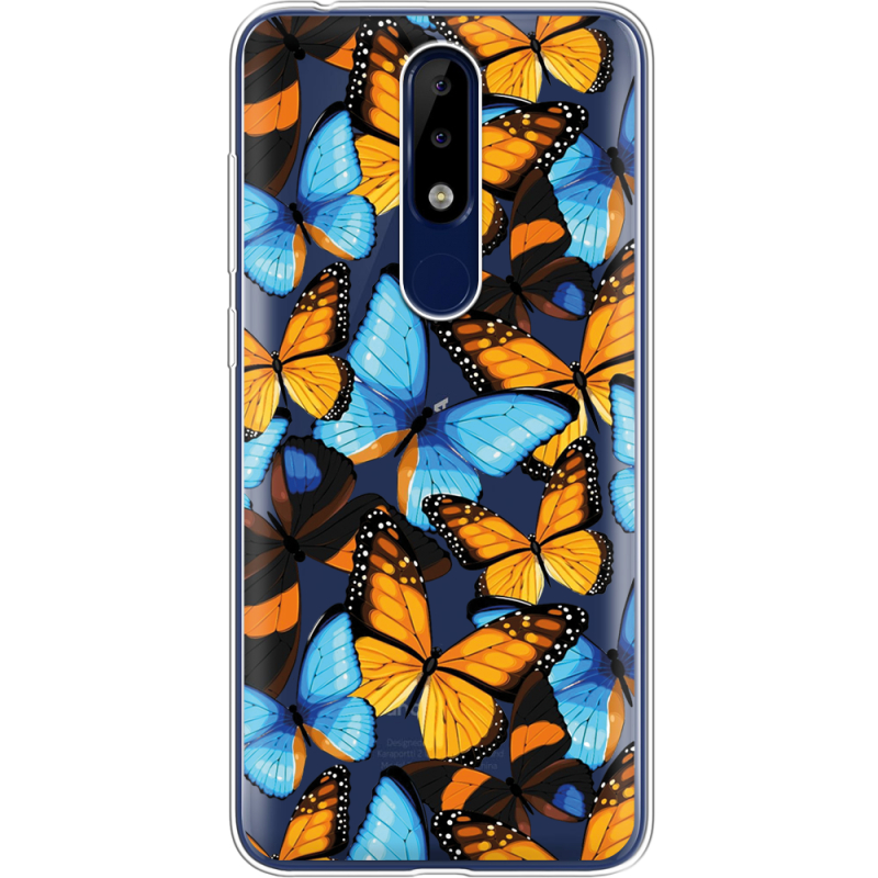 Прозрачный чехол Uprint Nokia 5.1 Plus Butterfly Morpho