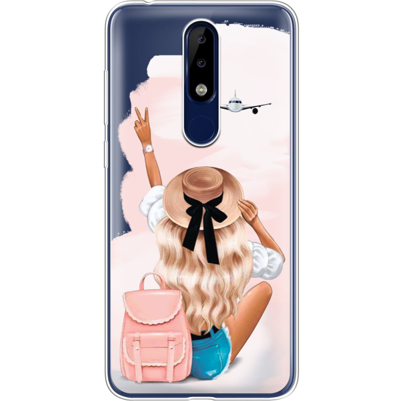 Прозрачный чехол Uprint Nokia 5.1 Plus Travel Girl