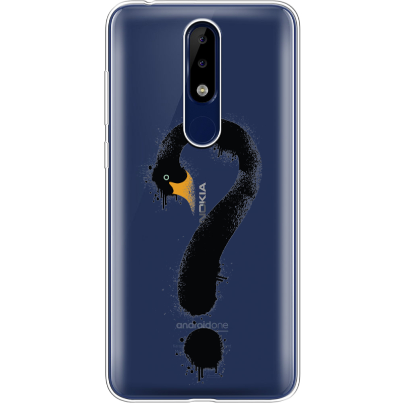 Прозрачный чехол Uprint Nokia 5.1 Plus Swan question
