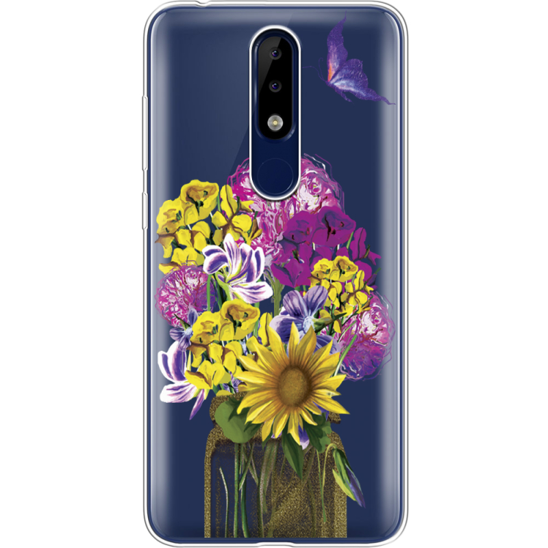 Прозрачный чехол Uprint Nokia 5.1 Plus My Bouquet