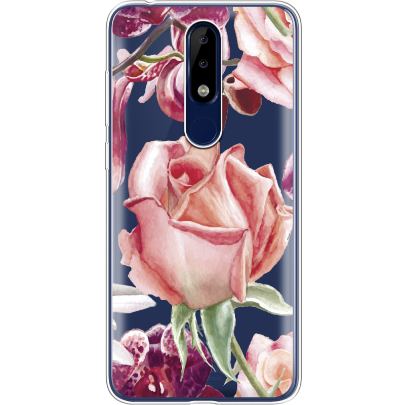 Прозрачный чехол Uprint Nokia 5.1 Plus Rose