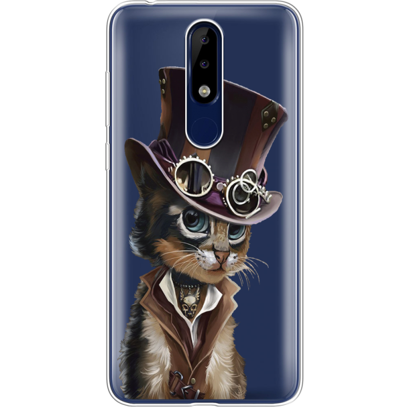 Прозрачный чехол Uprint Nokia 5.1 Plus Steampunk Cat