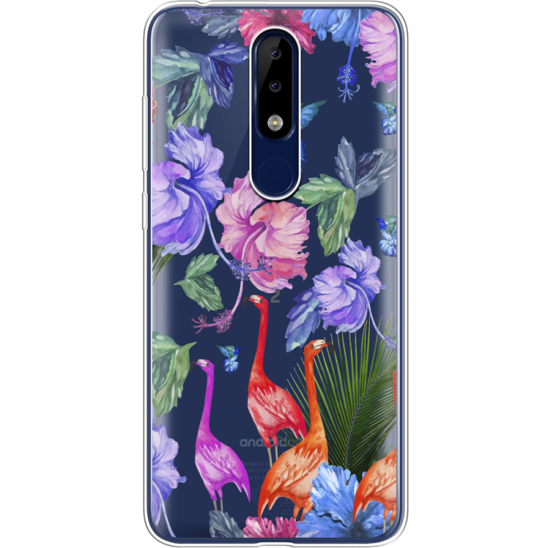 Прозрачный чехол Uprint Nokia 5.1 Plus Flamingo