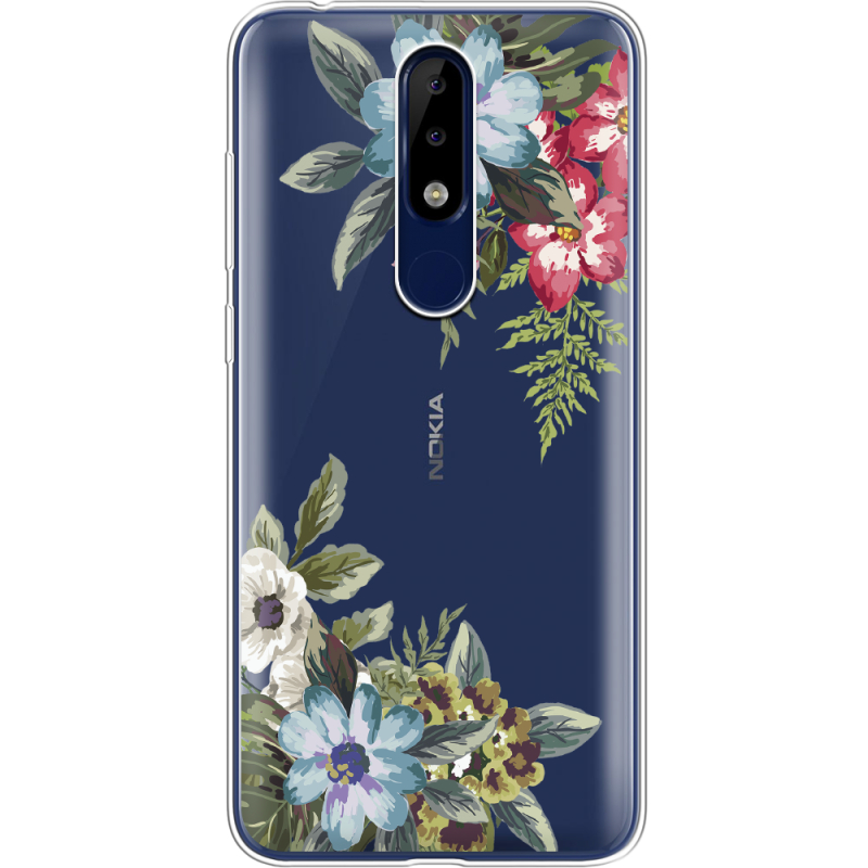 Прозрачный чехол Uprint Nokia 5.1 Plus Floral