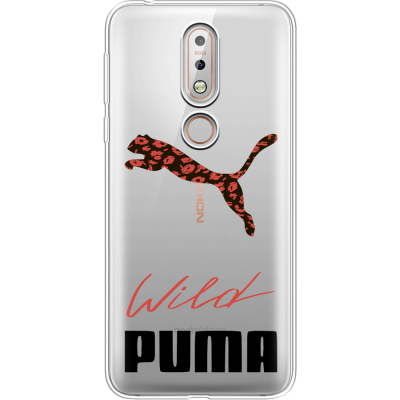 Прозрачный чехол Uprint Nokia 7.1 Wild Cat