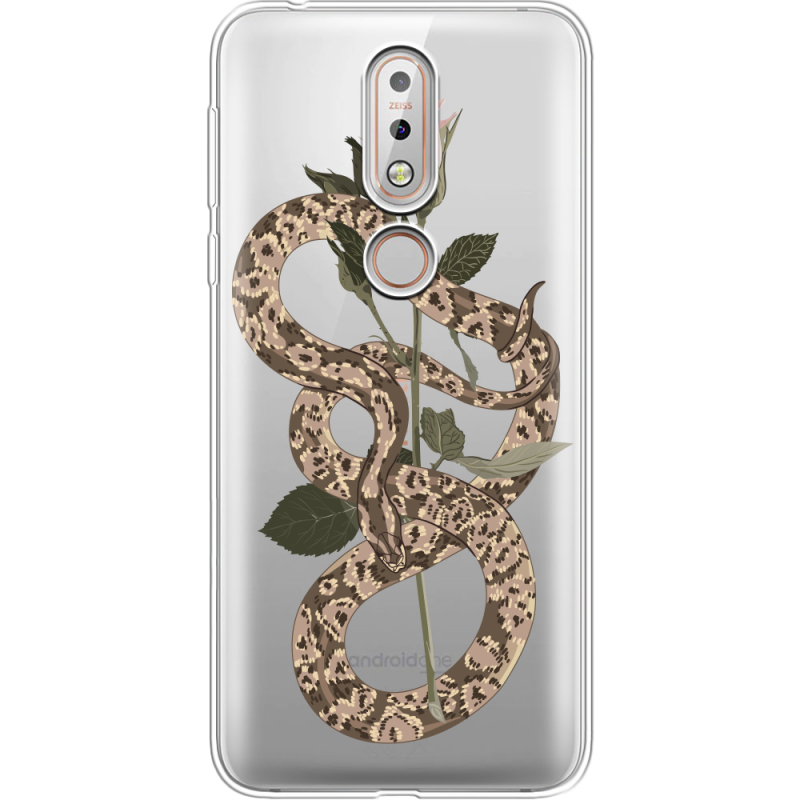 Прозрачный чехол Uprint Nokia 7.1 Glamor Snake