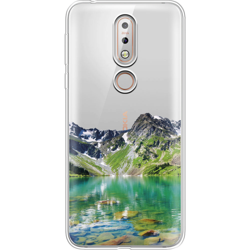 Прозрачный чехол Uprint Nokia 7.1 Green Mountain