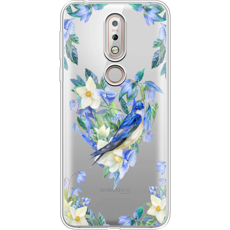 Прозрачный чехол Uprint Nokia 7.1 Spring Bird