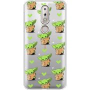 Прозрачный чехол Uprint Nokia 7.1 Pattern Baby Yoda