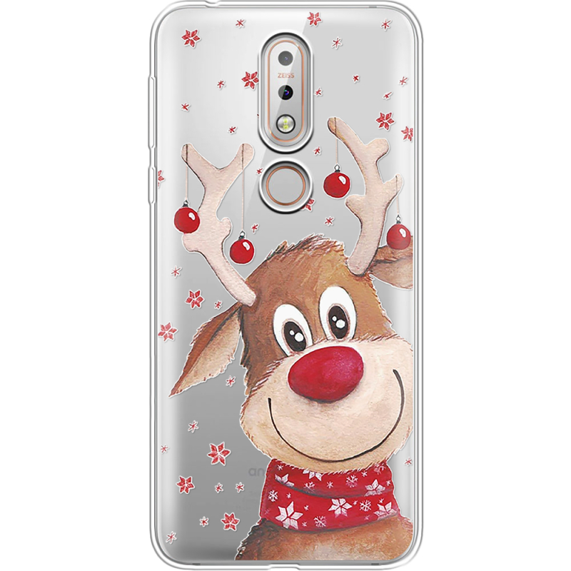 Прозрачный чехол Uprint Nokia 7.1 Winter Deer