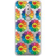 Прозрачный чехол Uprint Nokia 7.1 Hippie Flowers