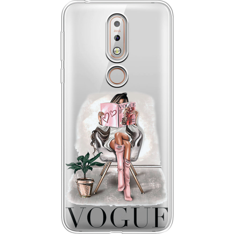 Прозрачный чехол Uprint Nokia 7.1 VOGUE