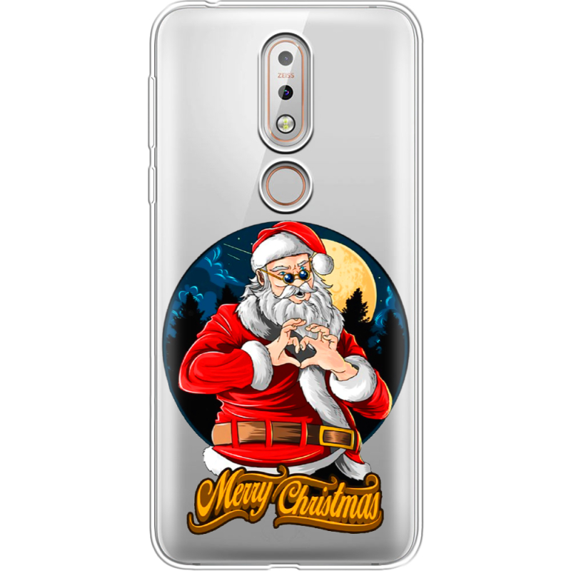 Прозрачный чехол Uprint Nokia 7.1 Cool Santa