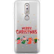 Прозрачный чехол Uprint Nokia 7.1 Merry Christmas