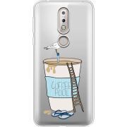 Прозрачный чехол Uprint Nokia 7.1 Segull in Cofee Pool