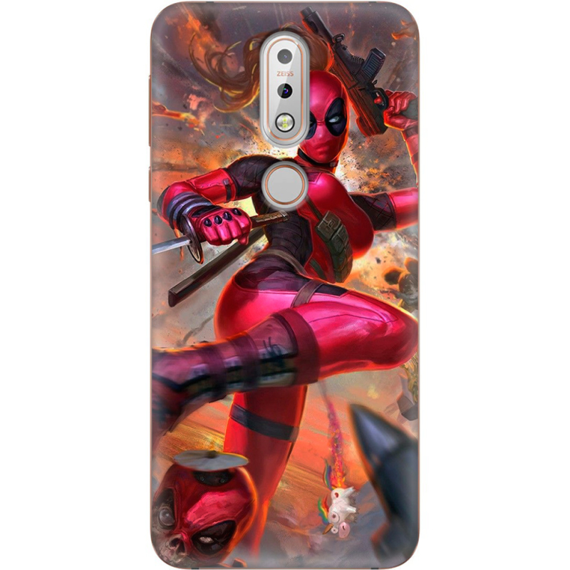 Чехол Uprint Nokia 7.1 Woman Deadpool