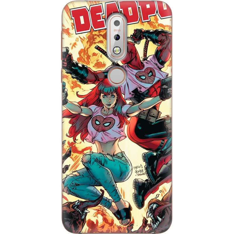 Чехол Uprint Nokia 7.1 Deadpool and Mary Jane