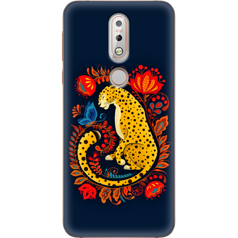 Чехол Uprint Nokia 7.1 Petrykivka Leopard