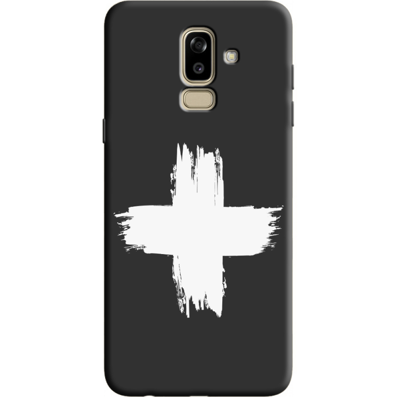 Черный чехол Uprint Samsung J810 Galaxy J8 2018 Білий хрест ЗСУ