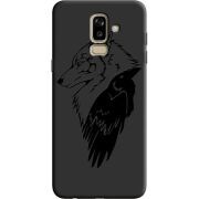 Черный чехол Uprint Samsung J810 Galaxy J8 2018 Wolf and Raven