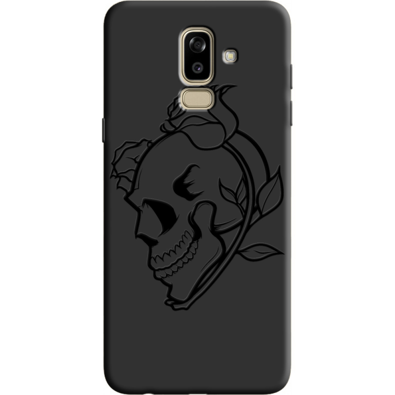 Черный чехол Uprint Samsung J810 Galaxy J8 2018 Skull and Roses