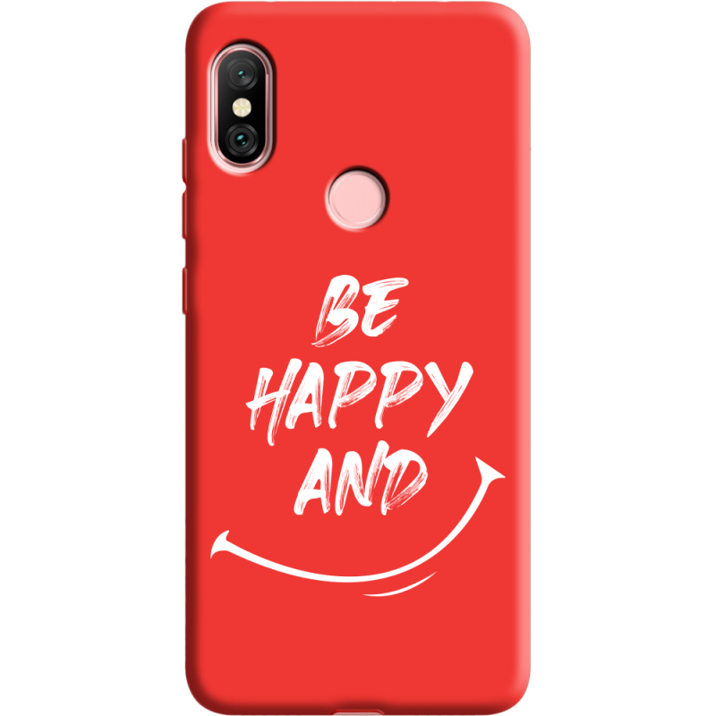 Красный чехол Uprint Xiaomi Redmi Note 6 Pro be happy and
