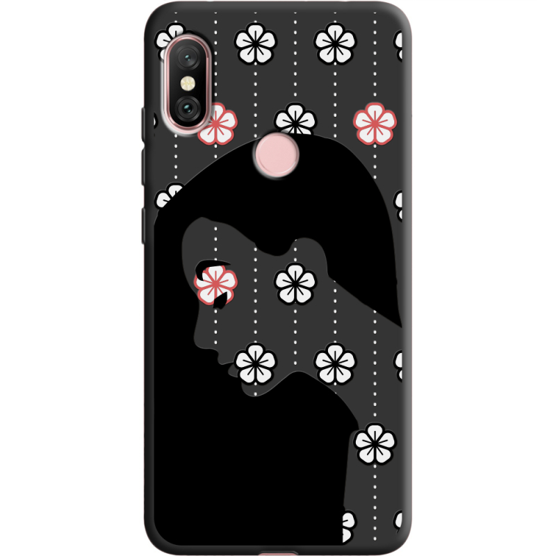 Черный чехол Uprint Xiaomi Redmi Note 6 Pro Flower Hair