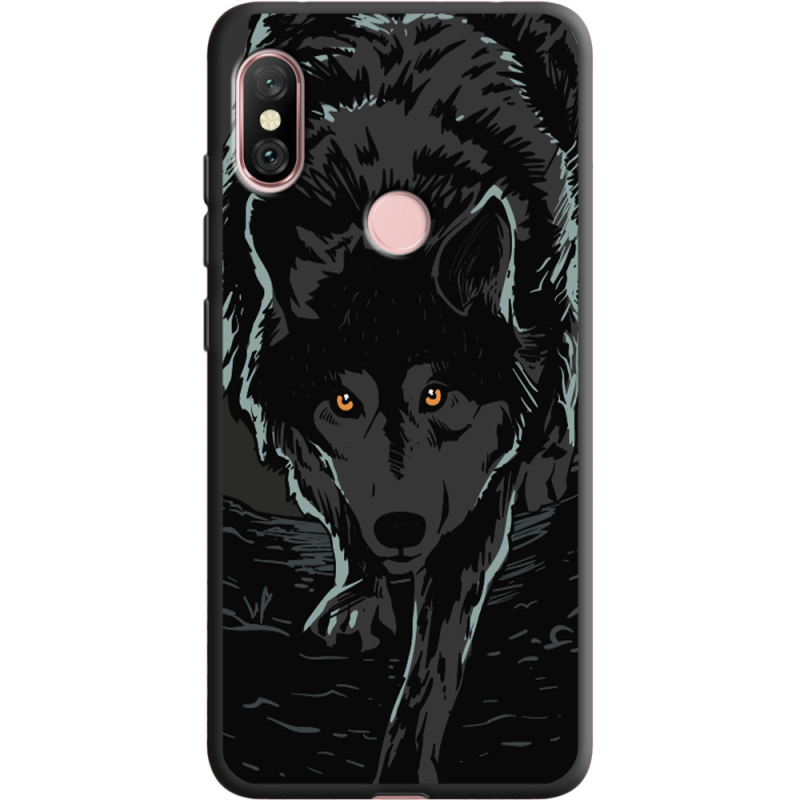 Черный чехол Uprint Xiaomi Redmi Note 6 Pro Wolf