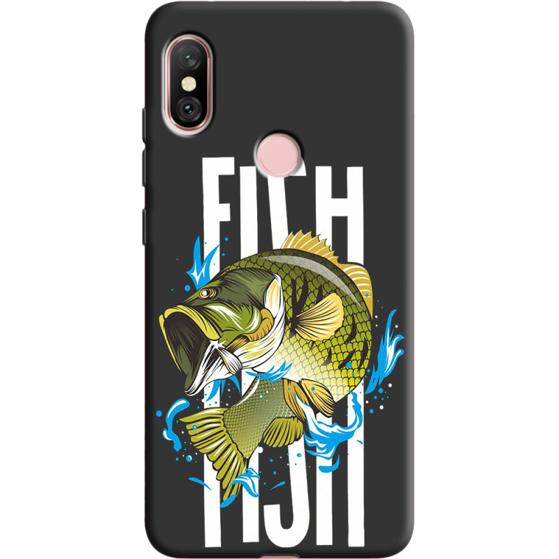 Черный чехол Uprint Xiaomi Redmi Note 6 Pro Fish