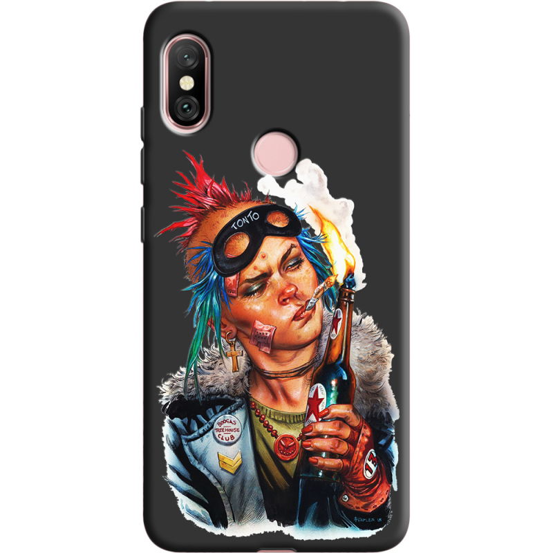 Черный чехол Uprint Xiaomi Redmi Note 6 Pro Tanker Girl