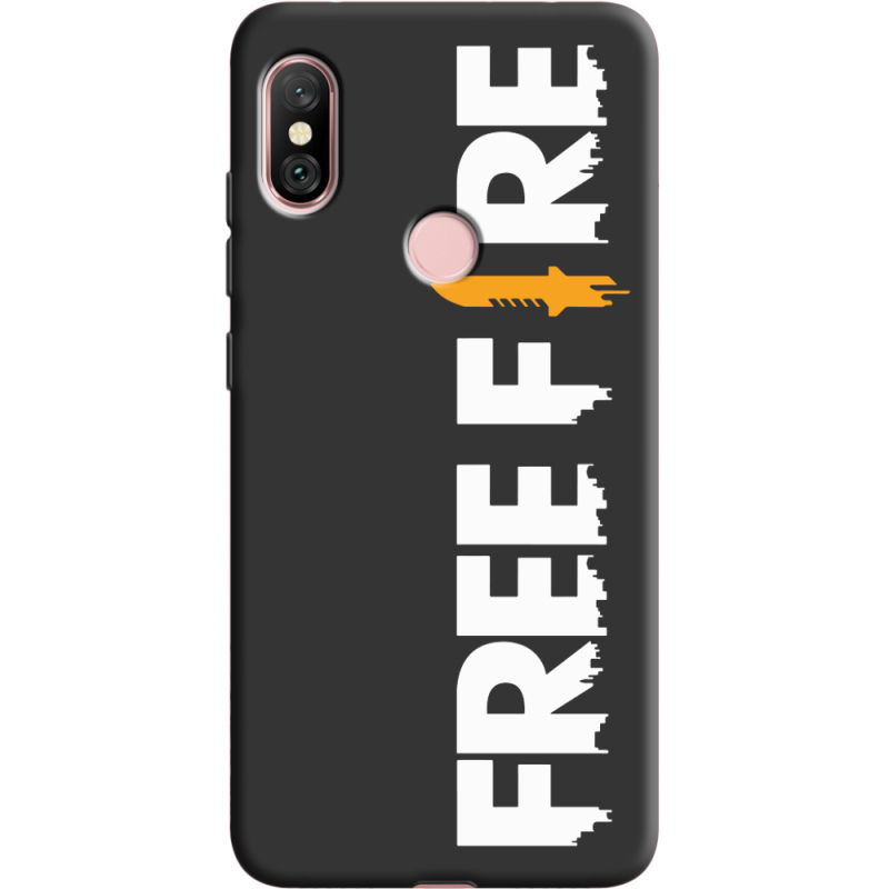 Черный чехол Uprint Xiaomi Redmi Note 6 Pro Free Fire White Logo