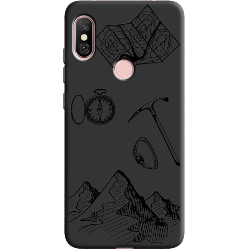 Черный чехол Uprint Xiaomi Redmi Note 6 Pro Mountains