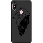 Черный чехол Uprint Xiaomi Redmi Note 6 Pro Wolf and Raven