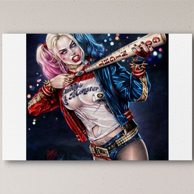 Печать на холсте 60 на 40 сантиметров Harley Quinn