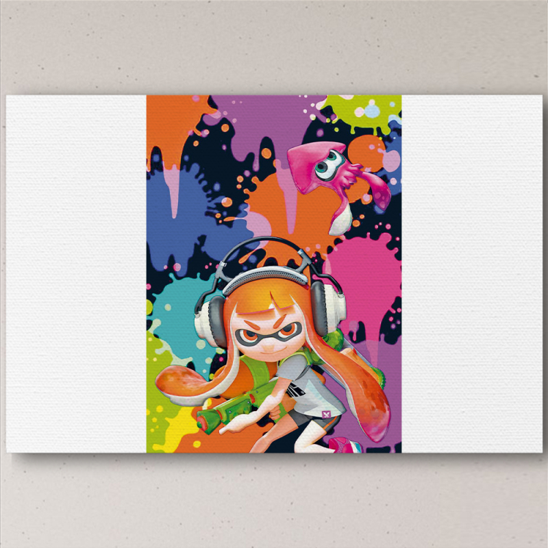 Печать на холсте 60 на 40 сантиметров Splatoon Inklings