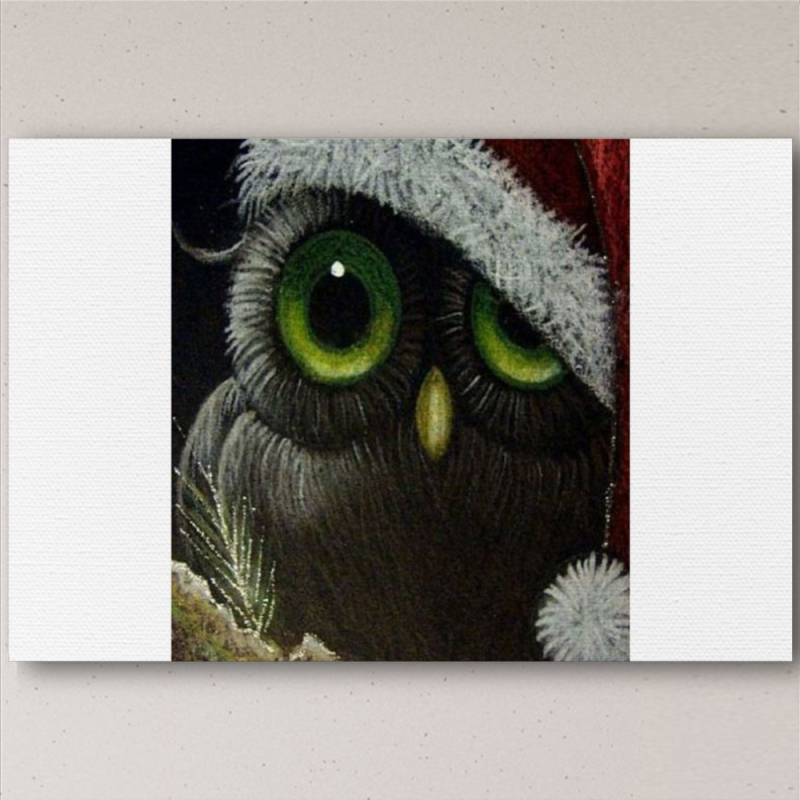 Печать на холсте 60 на 40 сантиметров Christmas Owl