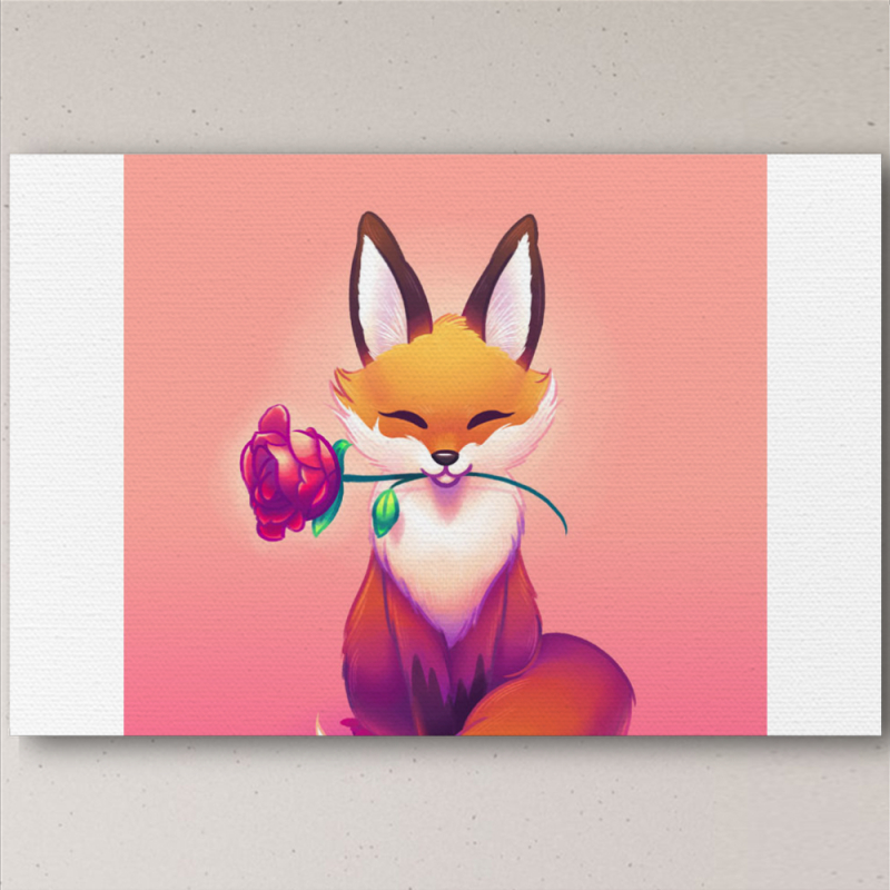 Печать на холсте 60 на 40 сантиметров Cutie Fox