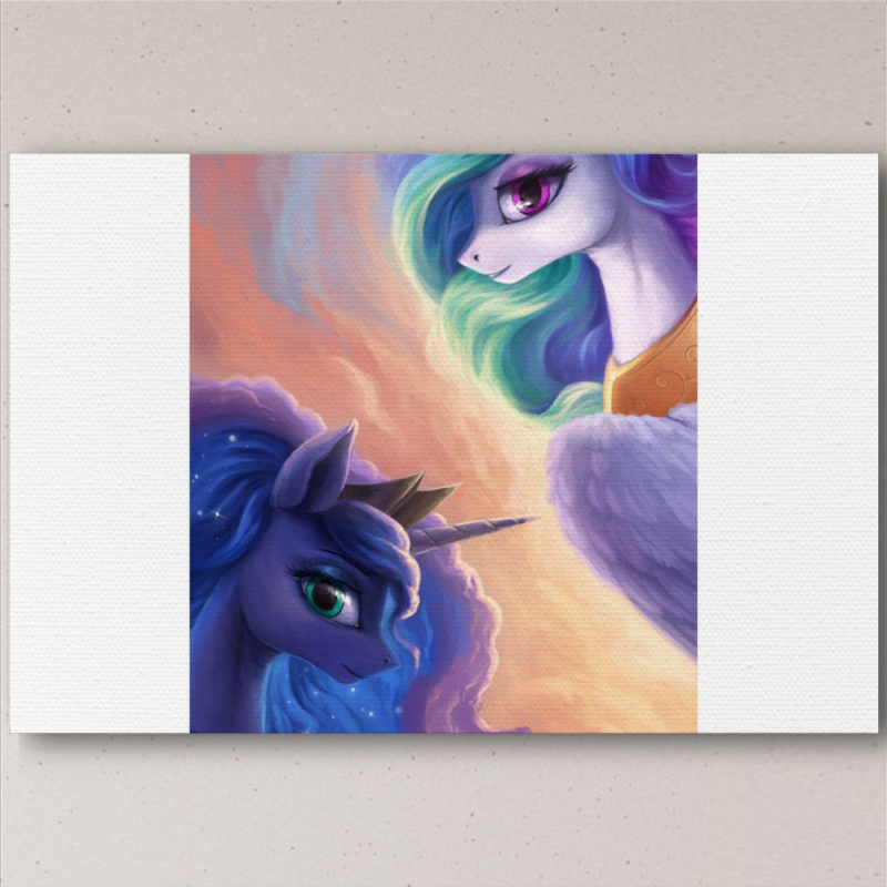 Печать на холсте 60 на 40 сантиметров My Little Pony Rarity  Princess Luna