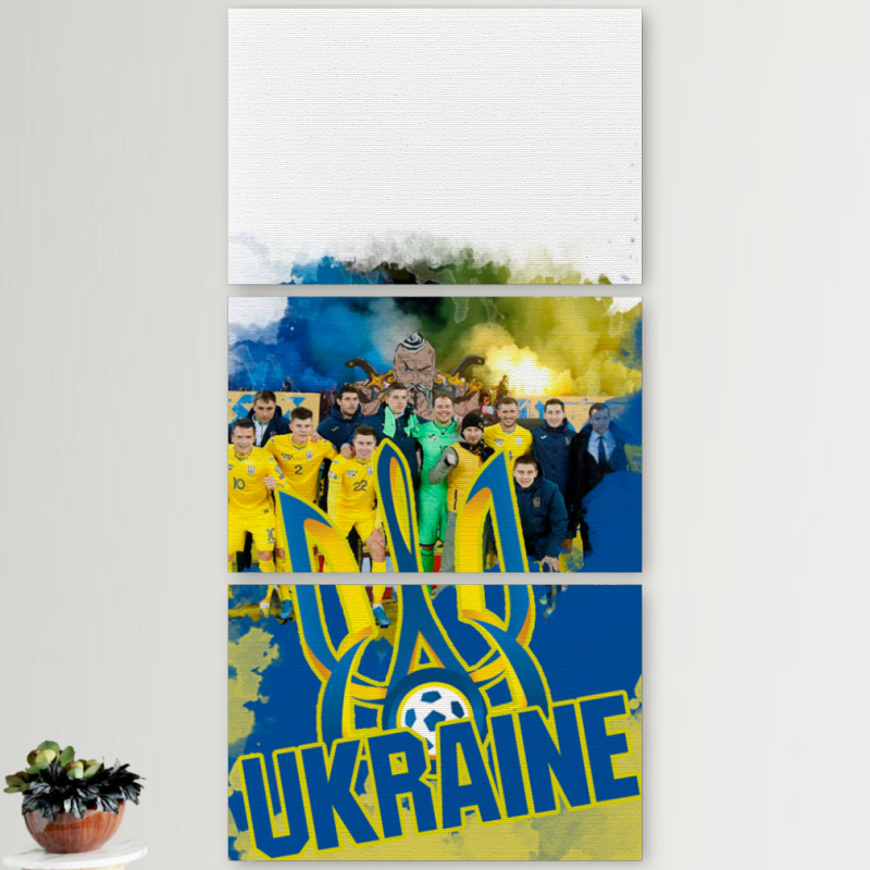 Модульные картины горизонтальные  60 на 40 3шт Ukraine national team
